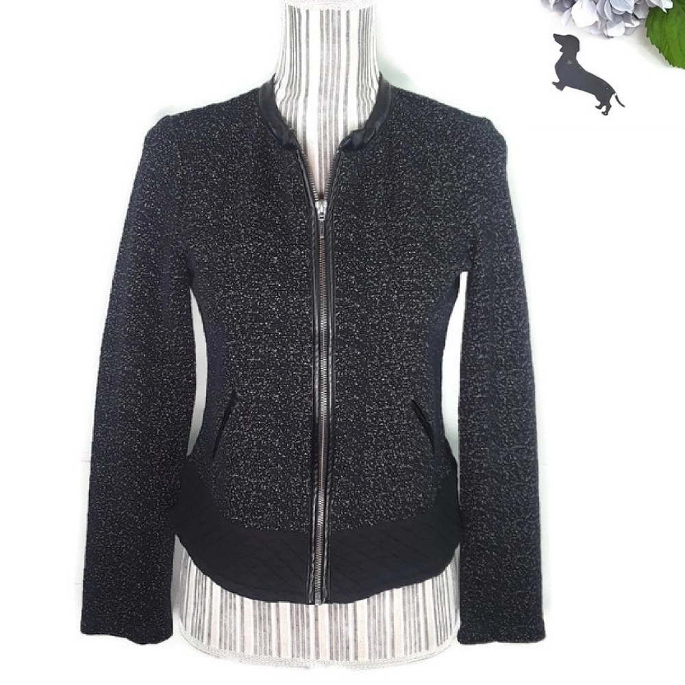 Jessica Simpson faux leather collar bomber jacket.